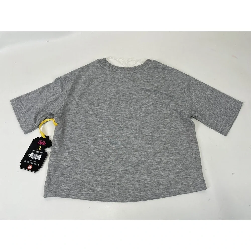 Justice‎ Girls Pacman Cropped Graphic Tee Size S Gray
